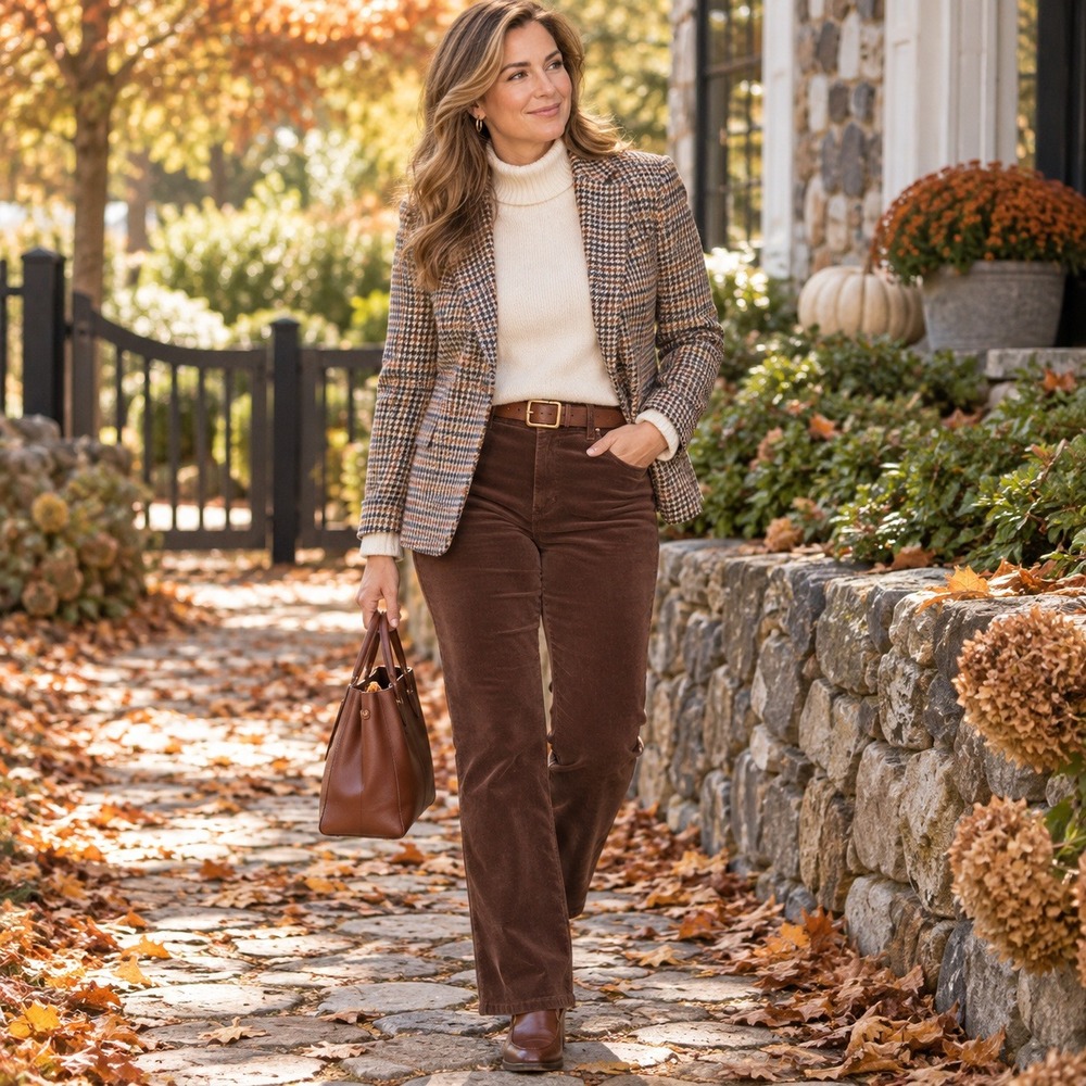 Talbots Heritage Corduroy Pants Brown Stretch Straight Leg Women's 12P Petite